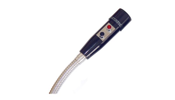 Omnidirectional Dynamic Microphone, 2 DPDT Push-to-Talk Switch, 19" Gooseneck, 2 3/4" Flange and 6' Cable - Chrome