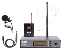 UHF Wireless Body Pack Microphone System (Includes headworn mic, lavalier mic, and guitar cable)
