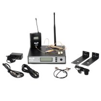 UHF Wireless Body Pack Microphone System (Includes headworn mic, lavalier mic, and guitar cable)